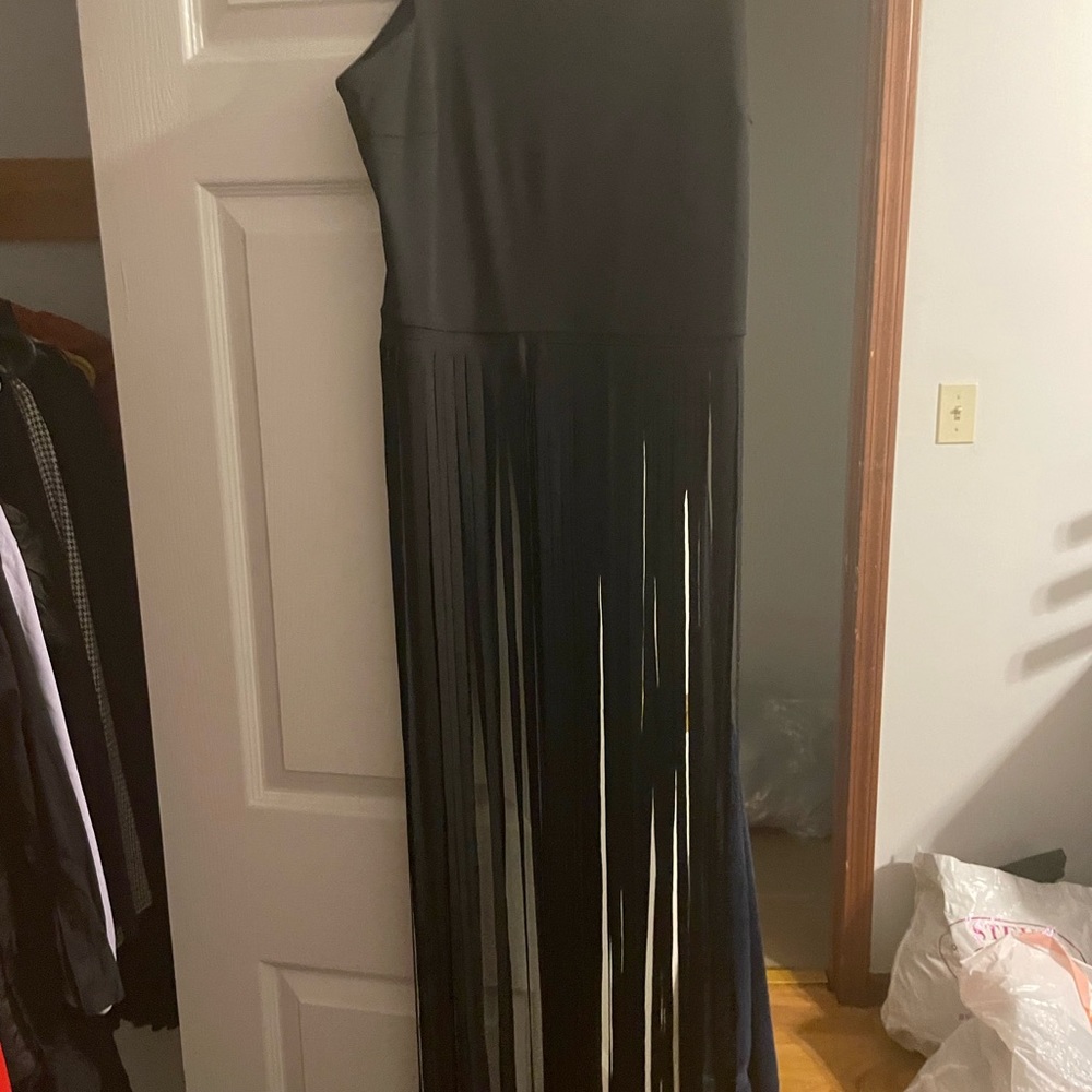 Black long  fringe top